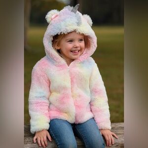 Unicorn Fuzzy Hoodie for Kids- XS (4-5)